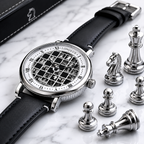 Men automatic watch chess checjerboard mechanical watches waterproof vintage business luminous skeleton leather gift for you Martino Valenti