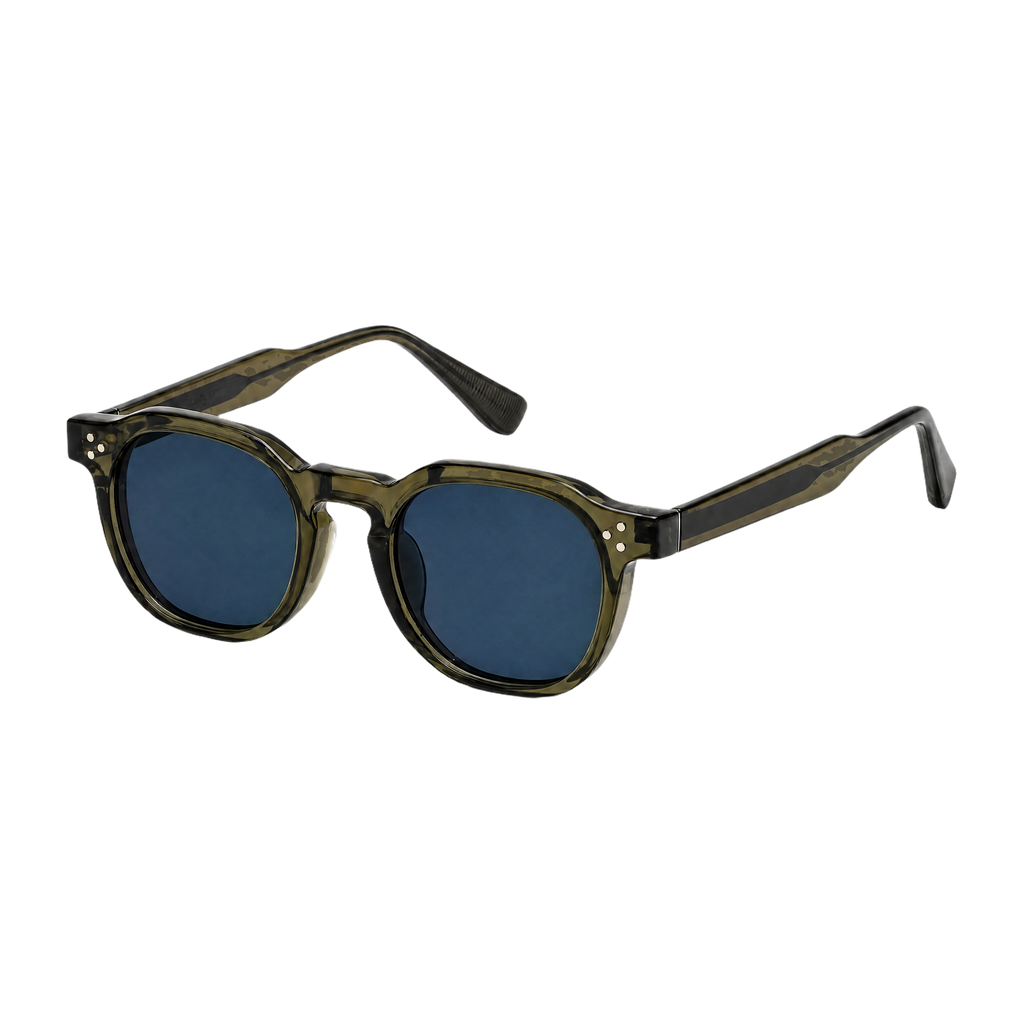 MV Beckett — Round Acetate Sunglasses Black Teal 2