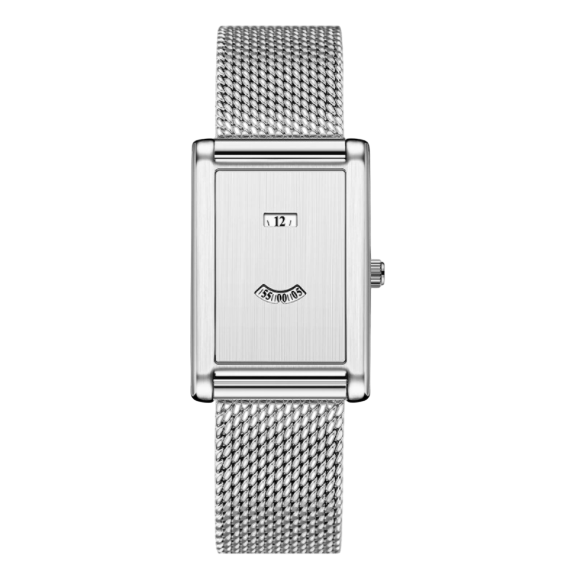 Giorgio Mareno ISANDRE women’s gold rectangular watch with brown leather strap, showing the watch face and strap details.