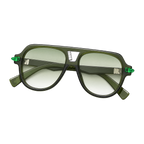 MV Grayson — Double-Bridge Pilot Sunglasses folded