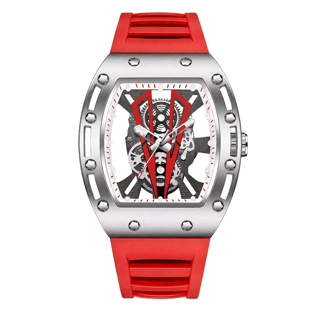 OKTARIS see-through skeleton - Silver / Red